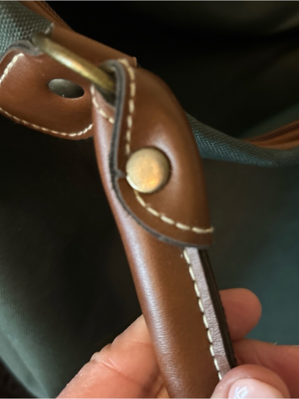 Jaguar Olive Green Duffel Bag with Brown Leather Trim - Picture 11 of 12